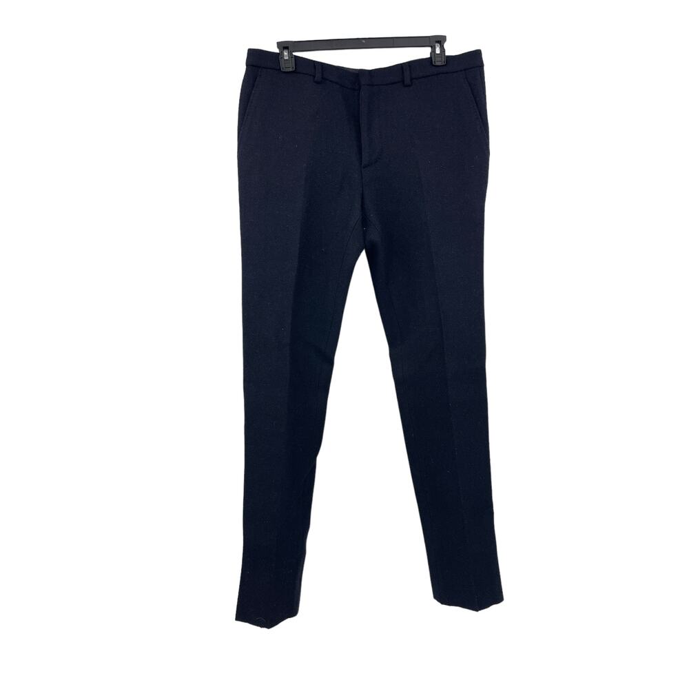 Valentino Pants Mens 38 Dress Slim Tapered Fit Navy Blue Virgin Wool NEW